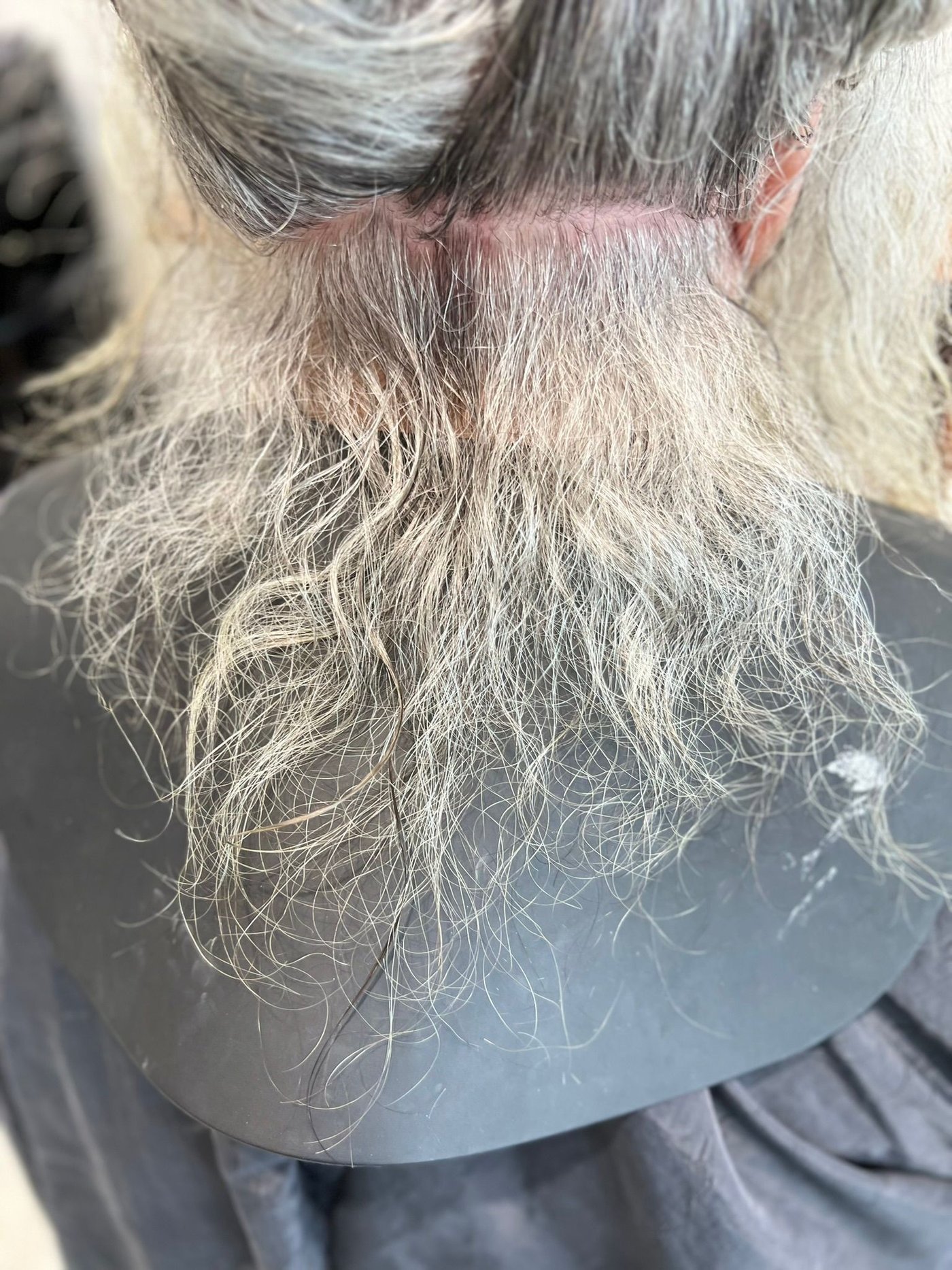 Dry, frizzy hair before BR Soul hyaluronic smoothing treatment